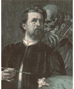 Arnold Böcklin, Selbstbildnis mit fiedelndem Tod