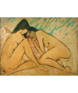 Otto Mueller, Zwei sitzende Mädchen (Zwei kauernde Akte im Zwiegespräch)
