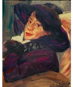 Lovis Corinth, Frau mit lila Hut