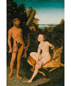 Lucas Cranach der Ältere, Apollo und Diana in waldiger Landschaft
