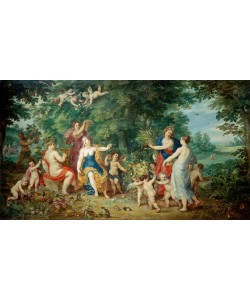 Jan Brueghel der Ältere, Landschaft mit Venus Bacchus und Ceres (Ohne Ceres und Bacchus friert Venus)