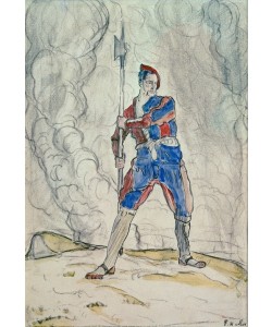 Ferdinand Hodler, Stehender Landsknecht, Studie zur Schlacht von Marignano