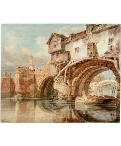 JOSEPH MALLORD WILLIAM TURNER, Die Old Welsh Bridge in Shrewsbury