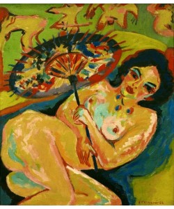 Ernst Ludwig Kirchner, Mädchen unter Japanschirm