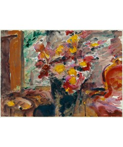 Lovis Corinth, Blumenvase auf einem Tisch