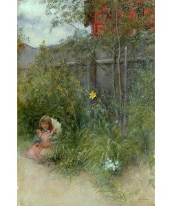 Carl Larsson, Brita in the Flowerbed