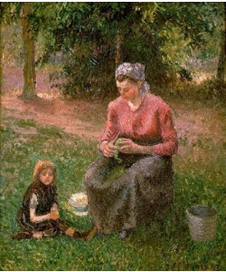 Camille Pissarro, Bäuerin und Kind, Eragny / Gemälde, 1893
