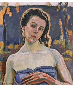 Ferdinand Hodler, Bildnis Gertrud Müller im Garten, Bruststück
