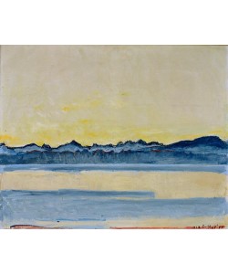 Ferdinand Hodler, Genfersee mit Mont-Blanc vor Sonnenauf– gang