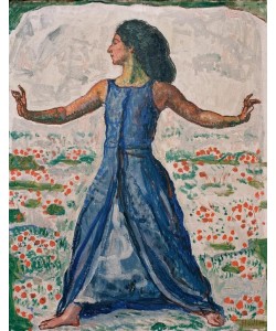 Ferdinand Hodler, Ausschreitende Frau mit erhobenen Armen