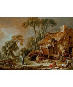 Francois Boucher, Landschaft mit Bauernhaus