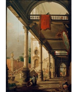 Giovanni Antonio Canaletto, Capriccio mit Kolonnade und Innenhof