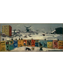 Pierre Bonnard, Palisade, les affiches (Palisade couvert d’affiches, et les vieux moulins de Montmartre sous la neige)