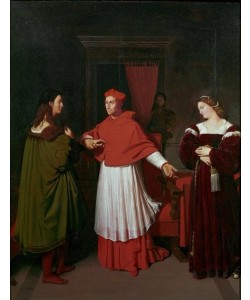 JEAN-AUGUSTE-DOMINIQUE INGRES, Le Cardinal Bibbiena offrant sa nièce en mariage à Raphaël, ou Les fiançailles de Raphaëel