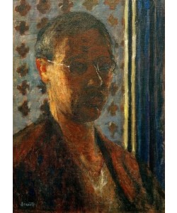 Pierre Bonnard, Autoportrait à contre-jour, papier à fleurs