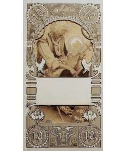 Alfons Mucha, Briefmarkenentwurf in zwei Teilen 
