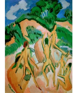 Ernst Ludwig Kirchner, Badende zwischen Dünen (Fehmarn)