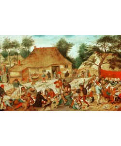 Pieter Brueghel der Jüngere, Dorflandschaft mit Hochzeitsmahl im Freien