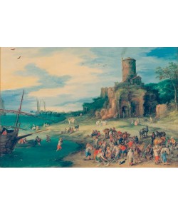 Jan Brueghel der Ältere, Seelandschaft mit Scipionengrab