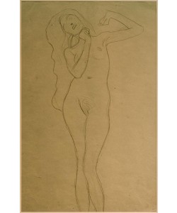 Gustav Klimt, Stehender Frauenakt mit erhobenen Armen (Studie) 