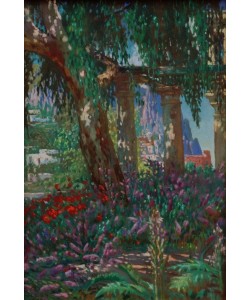 Melchior Lechter, Landschaft auf Capri: Blick auf eine Säulenreihe