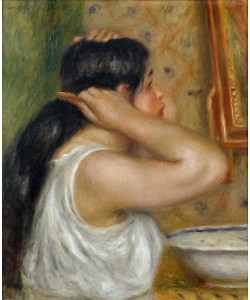 Pierre-Auguste Renoir, La toilette, femme se peignant