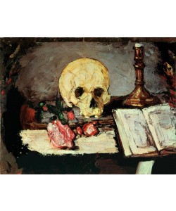 Paul Cézanne, Totenschädel u. Kerzenlicht