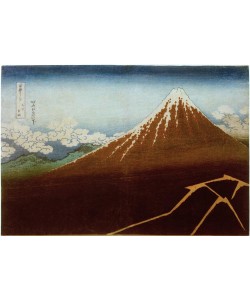 Katsushika Hokusai, Regenschauer unter dem Gipfel
