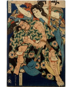 Katsushika Hokusai, Kusunoki Tamonmaru Masashige und Yao no bettô Tsunehisa