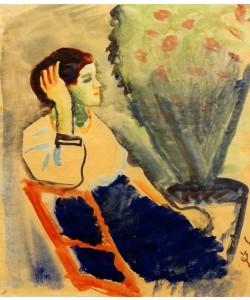 August Macke, Frau auf rotem Stuhl