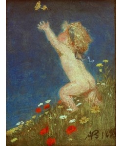 Arnold Böcklin, Nacktes Kind mit blonden Haaren