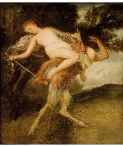 Arnold Böcklin, Nymphe auf den Schultern Pans
