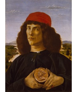 Sandro Botticelli, Bildnis eines Unbekannten mit der Medaille von Cosimo dem A