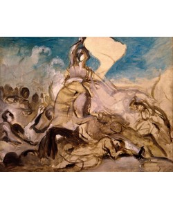 Eugene Delacroix, Die Freiheit oder Die Allegorie Griechenlands führt einen A