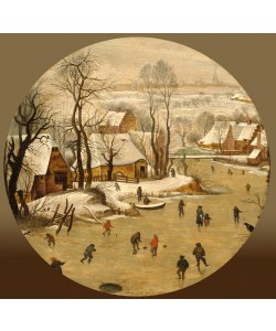 Pieter Brueghel der Jüngere, Winterlandschaft mit Eisläufern