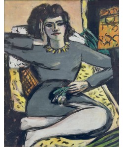 Max Beckmann, Ruhende Frau mit Nelken, Bildnis Quappi