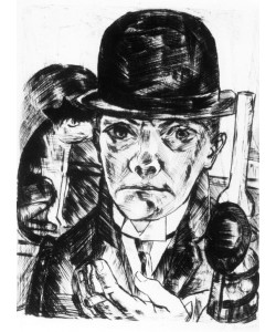 Max Beckmann, Selbstbildnis mit steifem Hut