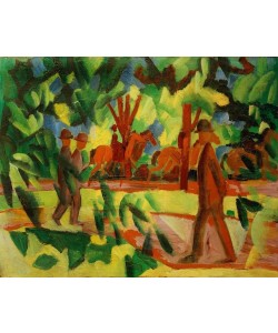 August Macke, Reiter und Spaziergänger in der Allee