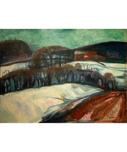 Edvard Munch, Das rote Haus im Schnee (Nächtliche Schneelandschaft)