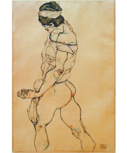 Egon Schiele, Nach links schreitender Frauenakt