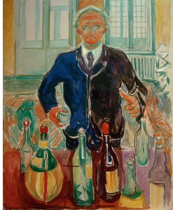 Edvard Munch, Selbstporträt mit Flaschen
