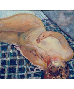 Pierre Bonnard, Nue couché, fond carreaux blancs et bleus