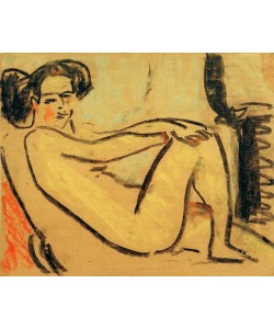 Ernst Ludwig Kirchner, Liegendes Mädchen am Ofen