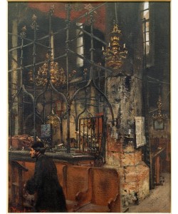 Adolph von Menzel, Das Innere der Alt-Neu-Synagoge in Prag 