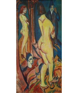 Ernst Ludwig Kirchner, Rückenakt mit Spiegel und Mann