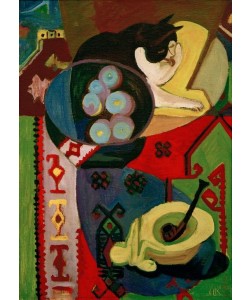 Ernst Ludwig Kirchner, Stilleben mit Katze und Pfeife
