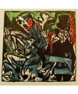 Ernst Ludwig Kirchner, Begegnung Schlemihls mit dem grauen Männlein auf der Straße