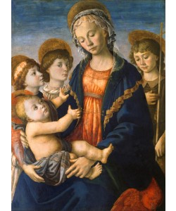 Sandro Botticelli, Maria mit Kind, dem Johannesknaben und zwei Engeln