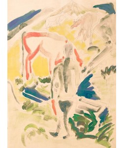 Ernst Ludwig Kirchner, Am Brunnen auf der Stafelalp