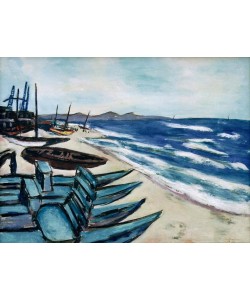 Max Beckmann, Strand mit Booten an der Riviera
